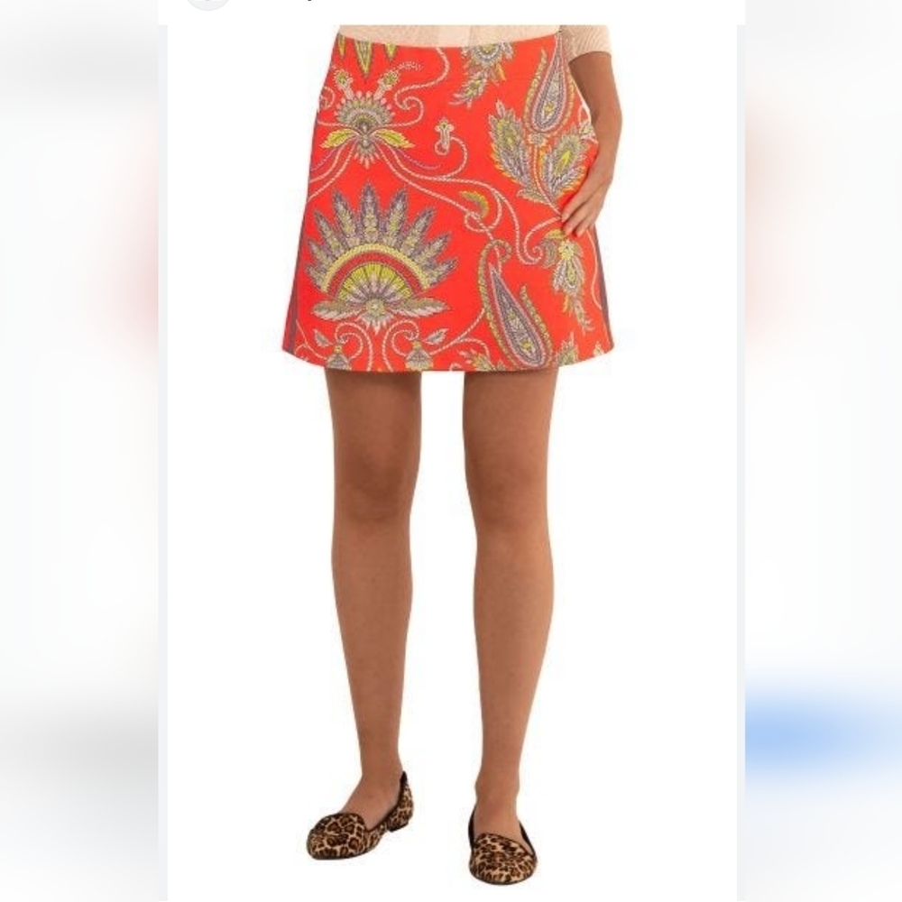 Custom Sevier skirt‎ Velvet Size 4 Paisley Floral Print